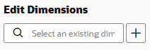 Edit dimensions dialog with empty text field and an Add button