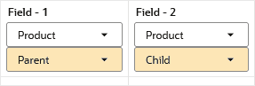 Build method of parent child indicated by the type and order of fields in the rule editor: parent typed field comes first, followed by child.