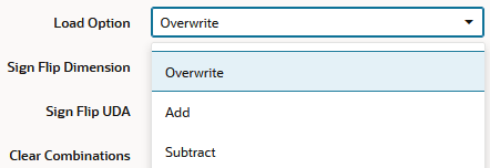 Load options in Global Properties include Overwrite (the default), Add, or Subtract.