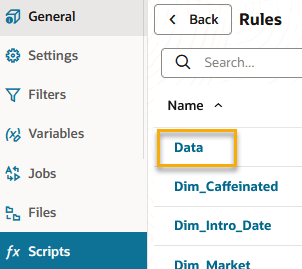 Data load rule highlighted in the cube directory for Sample Basic