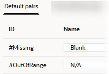 Text list object named ResponseValue contains ID #Missing with name "Blank", and ID #OutOfRange with name "N/A".