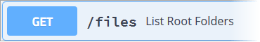 GET button for List Root Folders method
