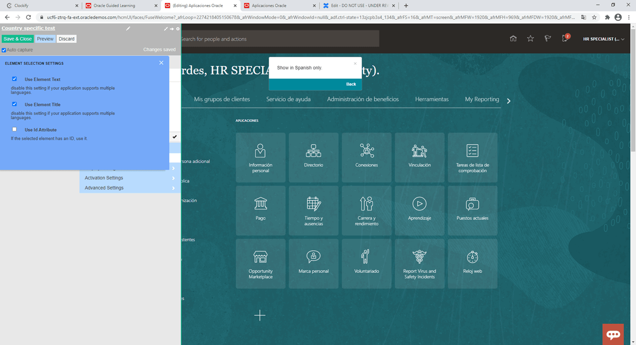 selecting use element text