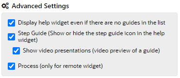 advanced settings menu advanced settings menu