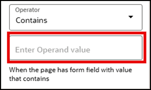 Operand value Operand value