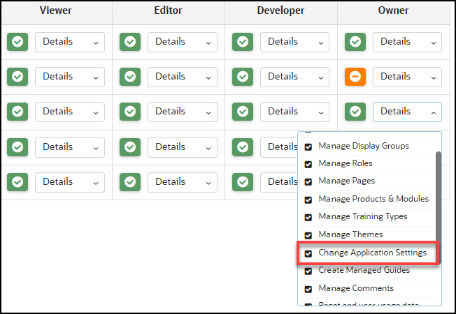 Change Application Settings permissions
