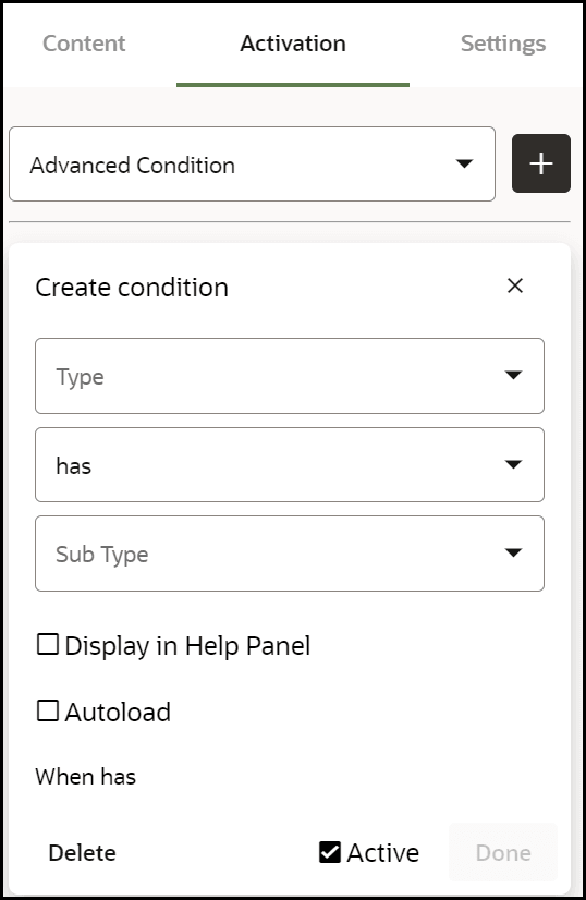 Advanced Condition 1 Advanced Condition 1
