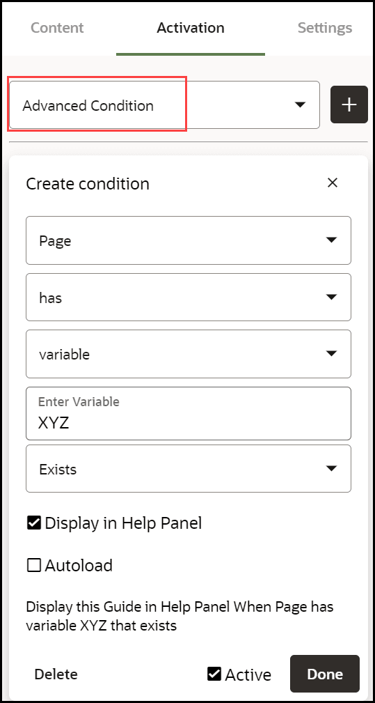 Advanced Condition Advanced Condition