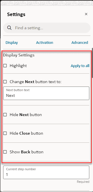 Display Settings Highlight