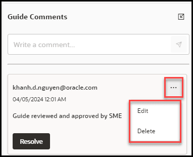 Edit Guide Comments