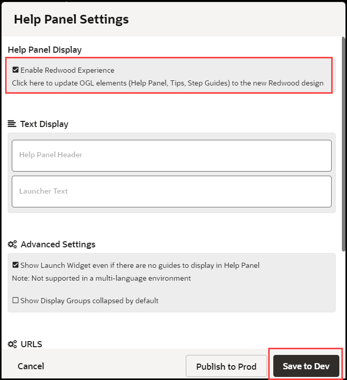 Enable new help panel