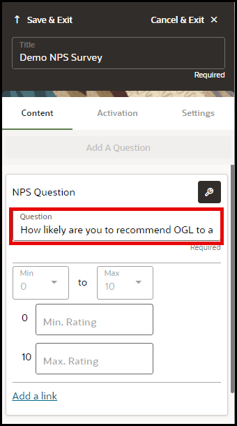 NPS Question
