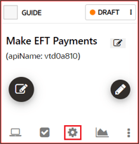 image of Console with gear icon highlighted