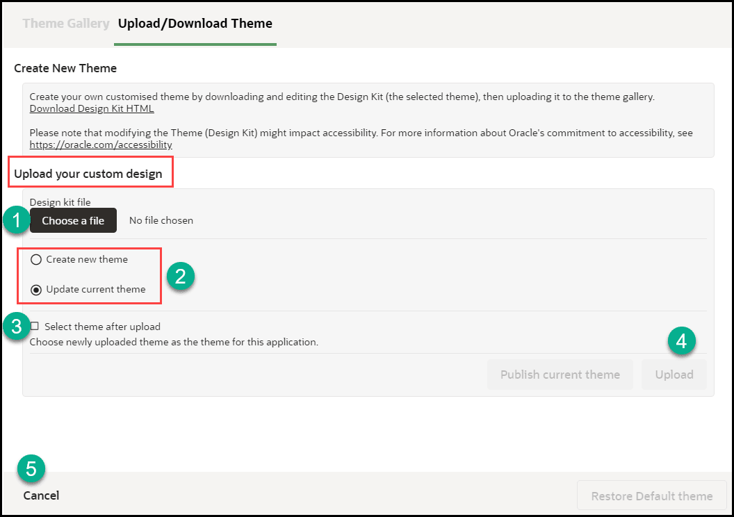 Upload custom design
