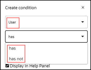 User has/has not User has/has not