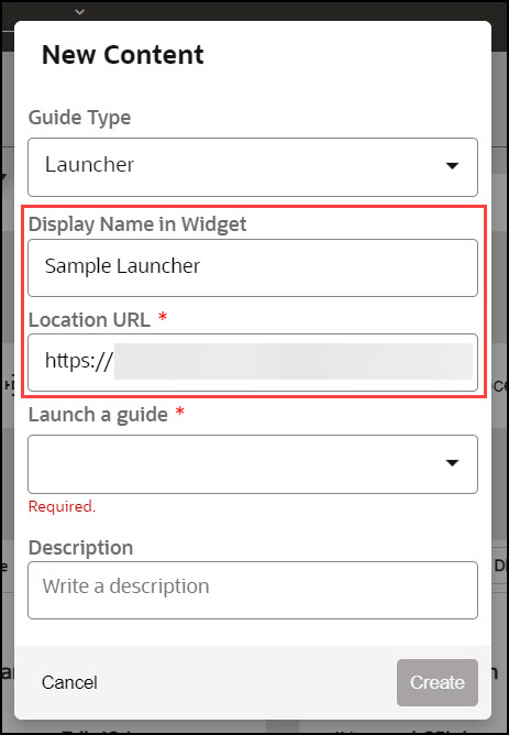 Display Name and URL