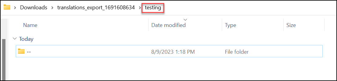 testing folder