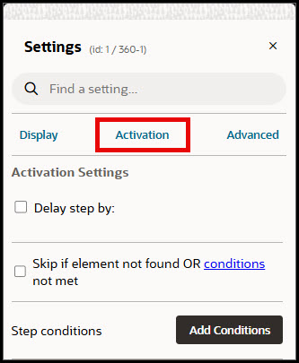 Activation Setting