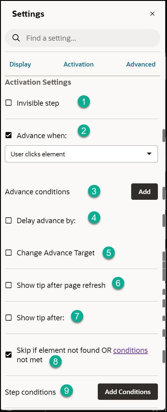 Activation set Activation set