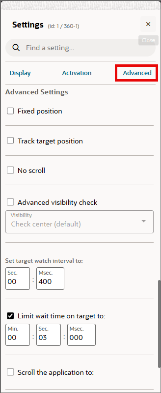 Advanced Setting