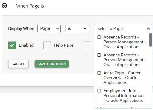 selecting a page