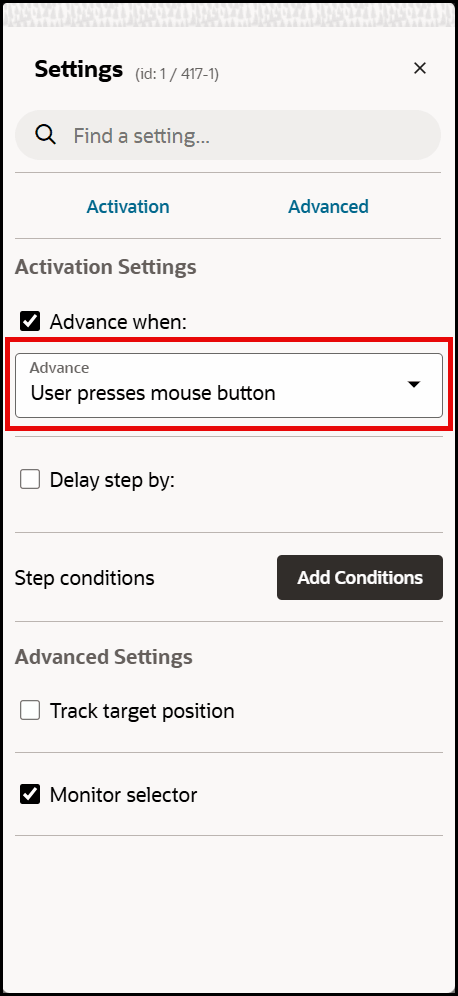 Mouse down