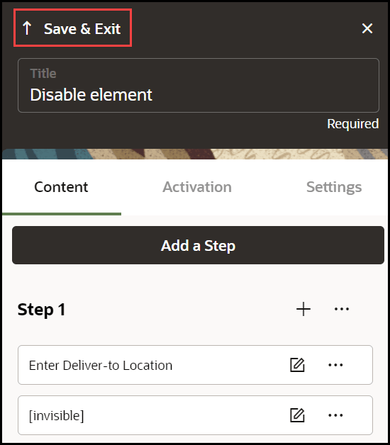 Save and exit
