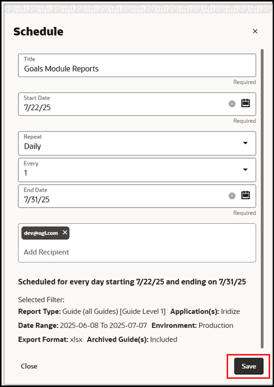 Save Schedule Save Schedule