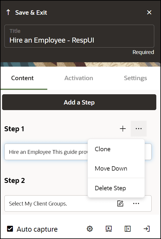 Step control basics