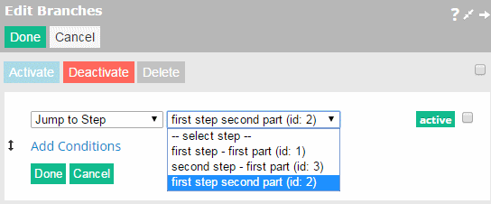 editing branches settings editing branches settings
