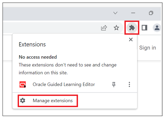 manage extensions