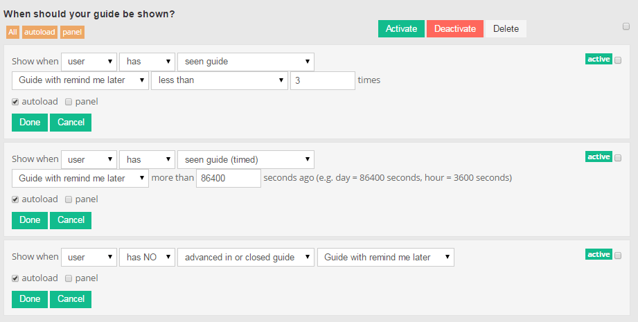setting conditions setting conditions