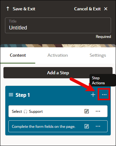 Step Actions Step Actions