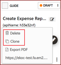 image showing location of Delete and Clone icons