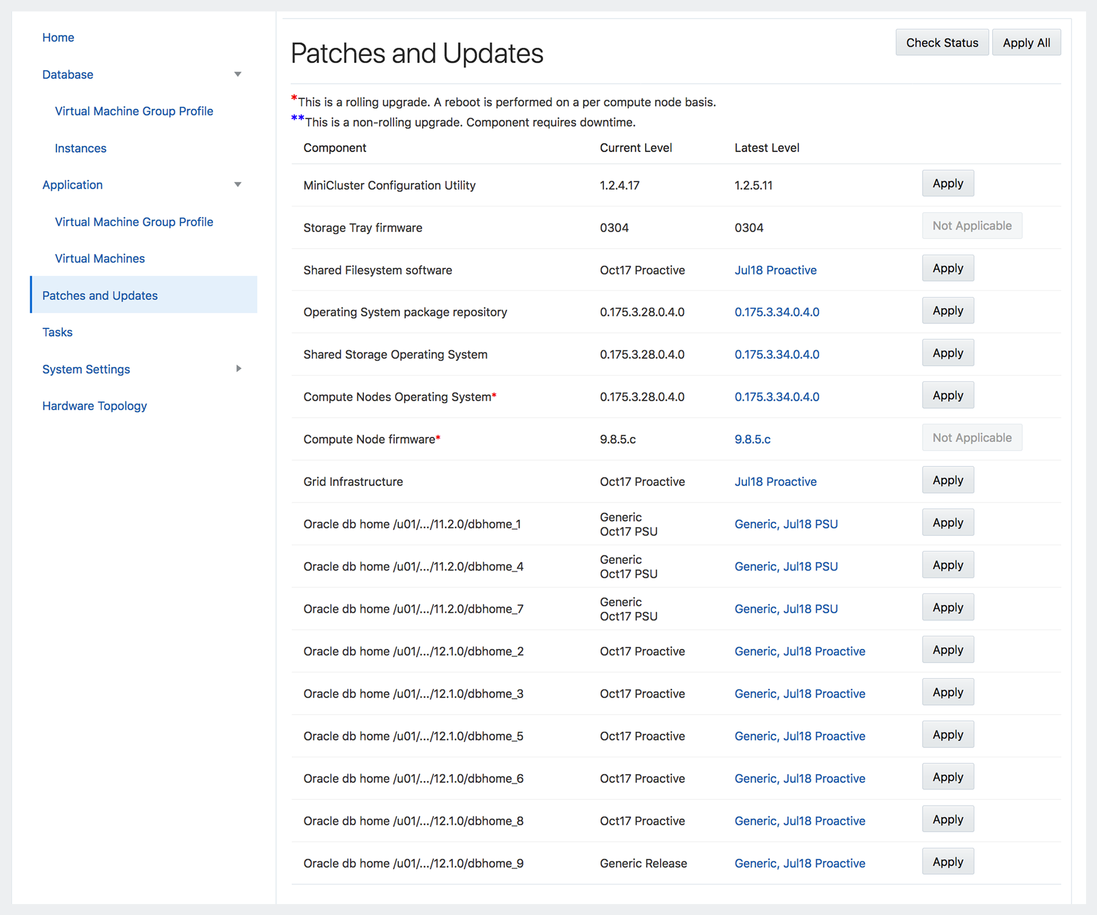 image:A screen shot showing the patching page.