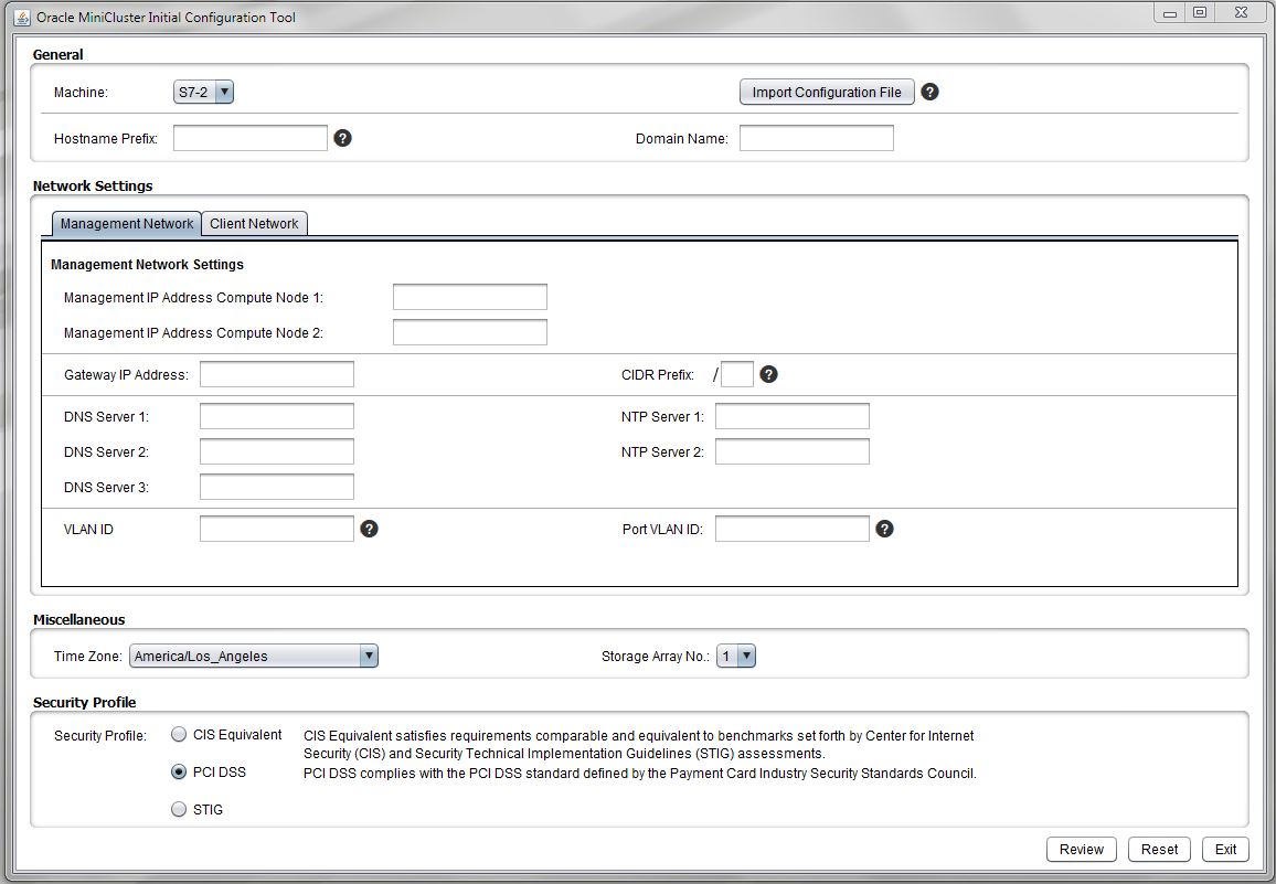 image:Graphic showing the Management Network pane in the Initial                                     Configuration tool.
