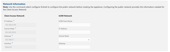 Network Information section