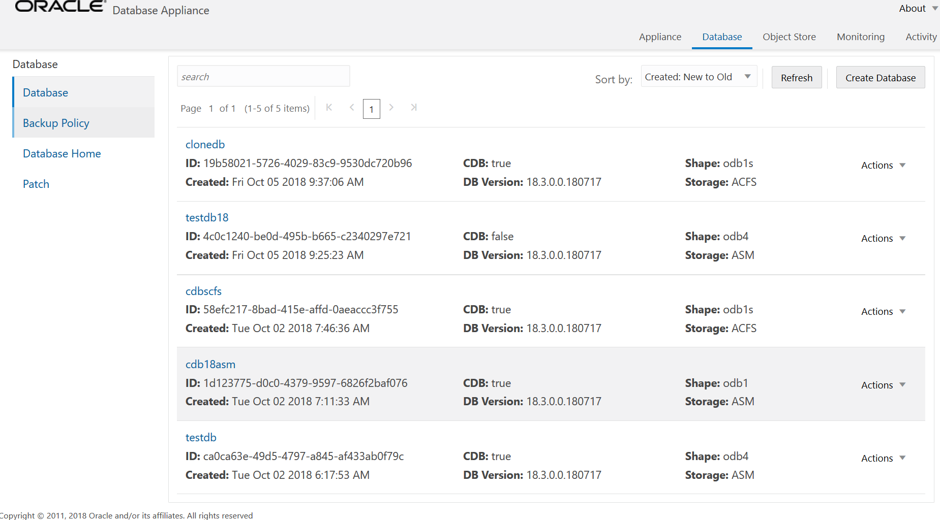 Description of webconsole_view_database.png follows