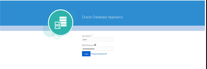 Oracle Database Appliance BUI login