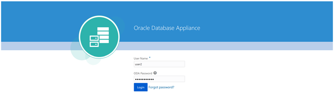 Oracle Database Appliance BUI login