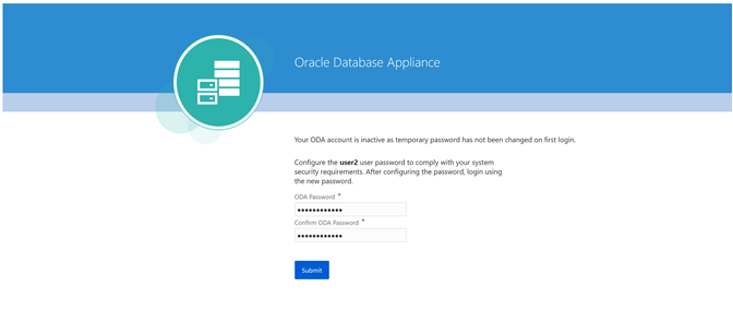 Oracle Database Appliance BUI login