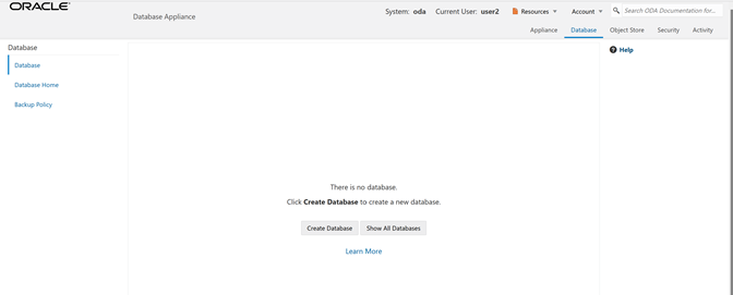 Databases page