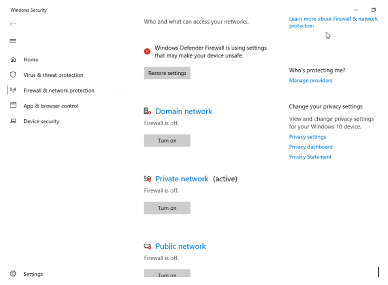 Description of firewall_disable.png follows