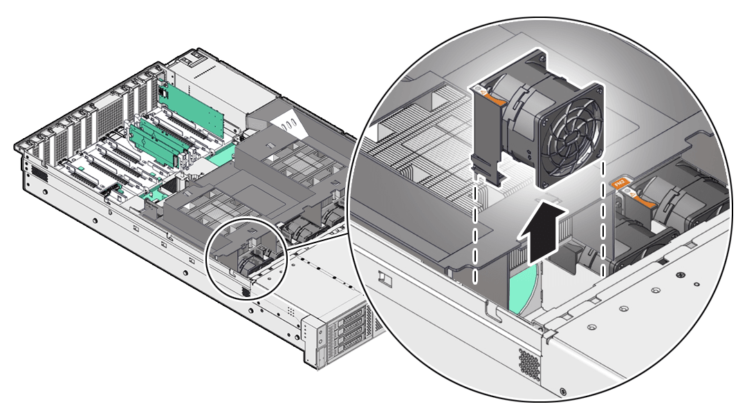 Figure showing how to remove a fan module.