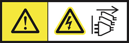 Imagem mostrando o ícone de alerta em vários cabos de alimentação