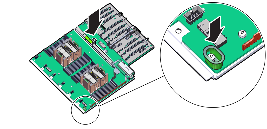 Figure showing the small plastic motherboard handle.