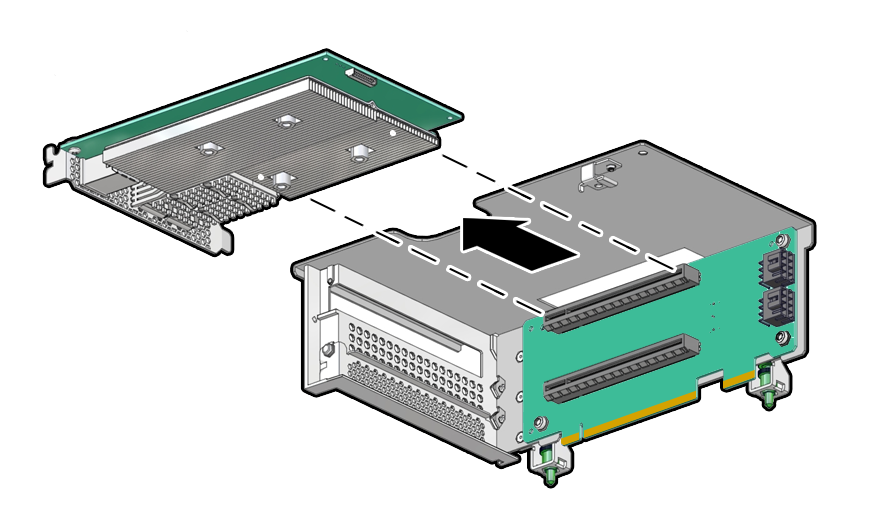 Figure showing a Full Height PCIe card being removed from the server.
