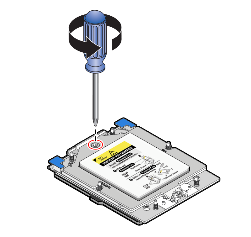 Figure showing the force frame with External Cap being loosened.