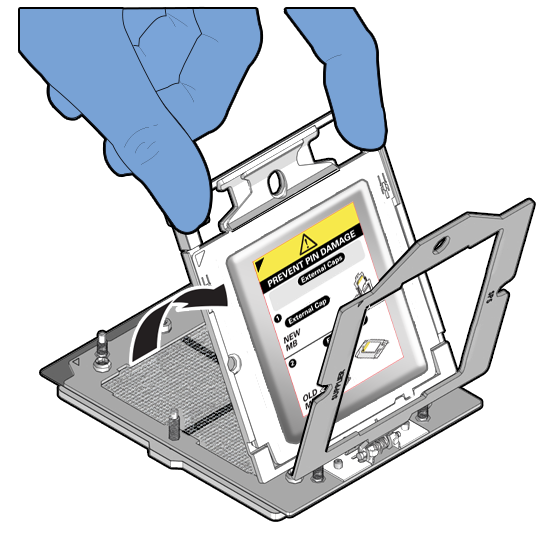 Figure showing the lifting of the rail frame to its vertical position.