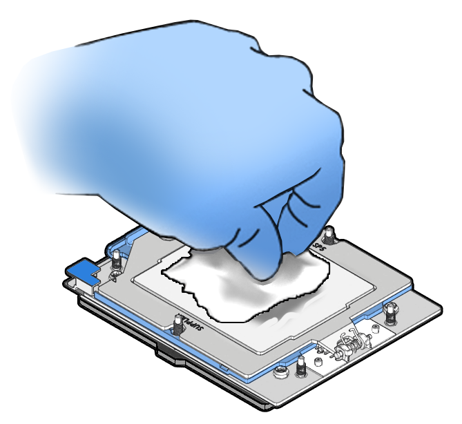 Figure showing a dry wiped processor lid.